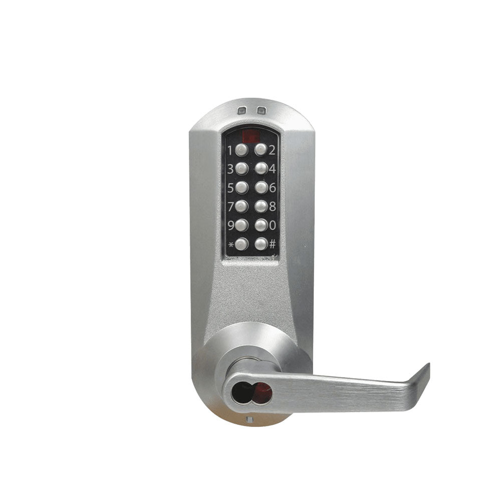 Dormakaba E-Plex - E5031 - E5000 Series Electronic Pushbutton Cylindrical Lock with Winston Lever - 2 3/4" Backset