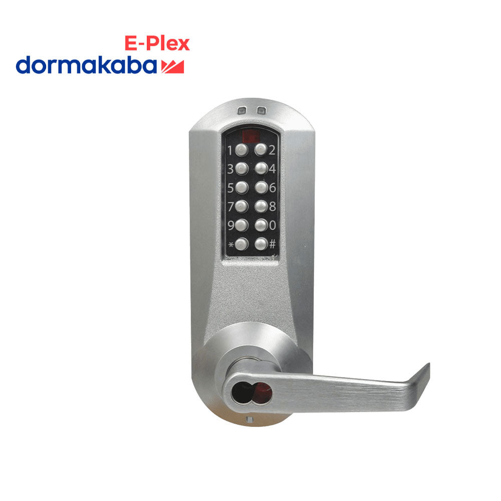 Dormakaba E-Plex - E5031 - E5000 Series Electronic Pushbutton Cylindrical Lock with Winston Lever - 2 3/4" Backset