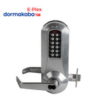 Dormakaba E-Plex - E5051 - E5000 Series Electronic Pushbutton Cylindrical Lock with Privacy Function - Winston Lever - 2 3/4" Backset