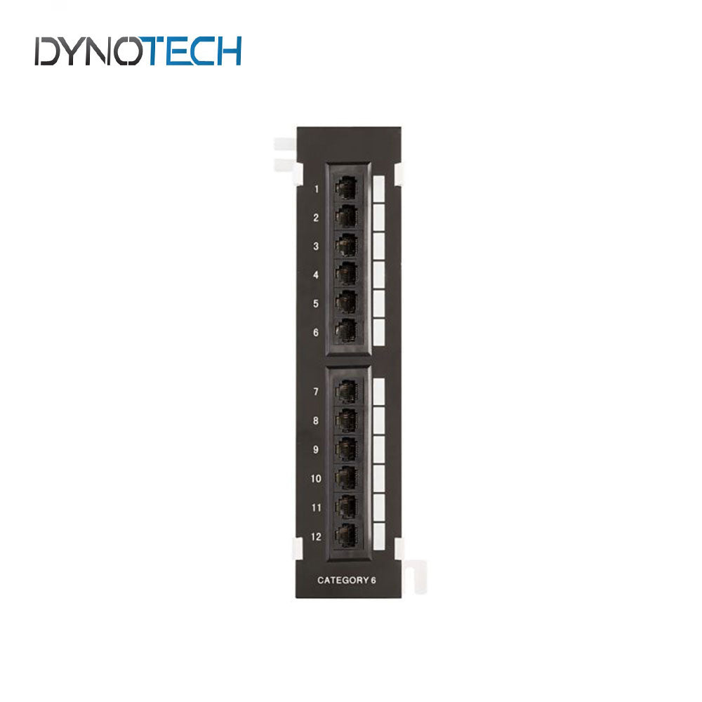 Dynotech - 907089 - 12 Ports Cat6 Patch Panel Black