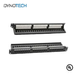 Dynotech - 907090U - 24 Ports Cat6 Patch Panel Black UL Listed / Fluke Test