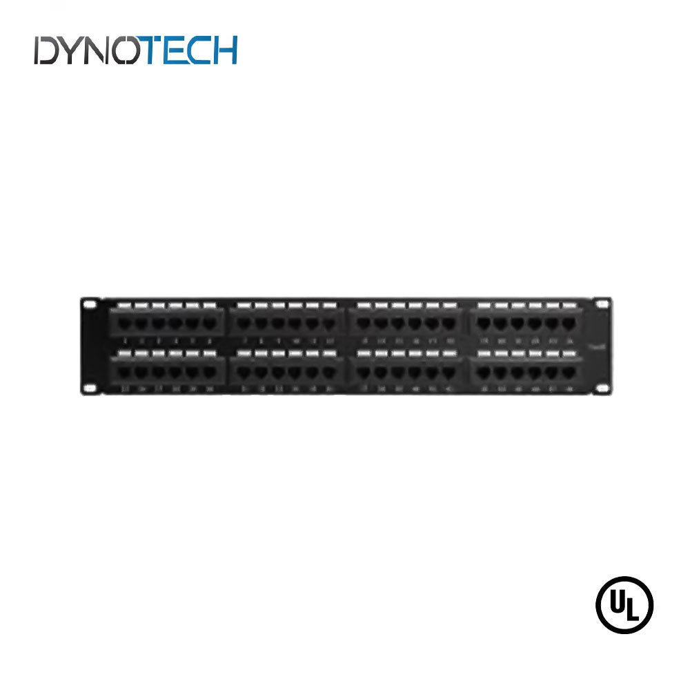 Dynotech - 907092U - 48 Ports Cat6 Patch Panel Black UL Listed / Fluke Test