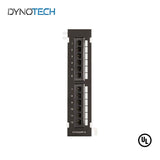 Dynotech - 907093U - 12 Ports Cat5e Patch Panel Black UL Listed / Fluke Test