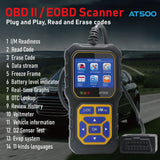 ECS AUTO PARTS AT500 OBD2 Diagnostic Scanner Code Reader Tool for Engine System, On Board Monitoring & O2 Sensor Vehicle