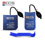 ECS AUTO PARTS Medium and Small Universal Air Pump Wedges with Plastic Crowbar - Car Opening Tools Bundle