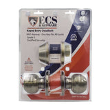 ECS HARDWARE - Durable Combo Lockset w/ Single Knob & Deadbolt - Entrance - Antique Bronze - Grade 3 (KW1)