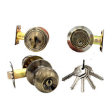 ECS HARDWARE - Durable Combo Lockset w/ Single Knob & Deadbolt - Entrance - Antique Bronze - Grade 3 (KW1)