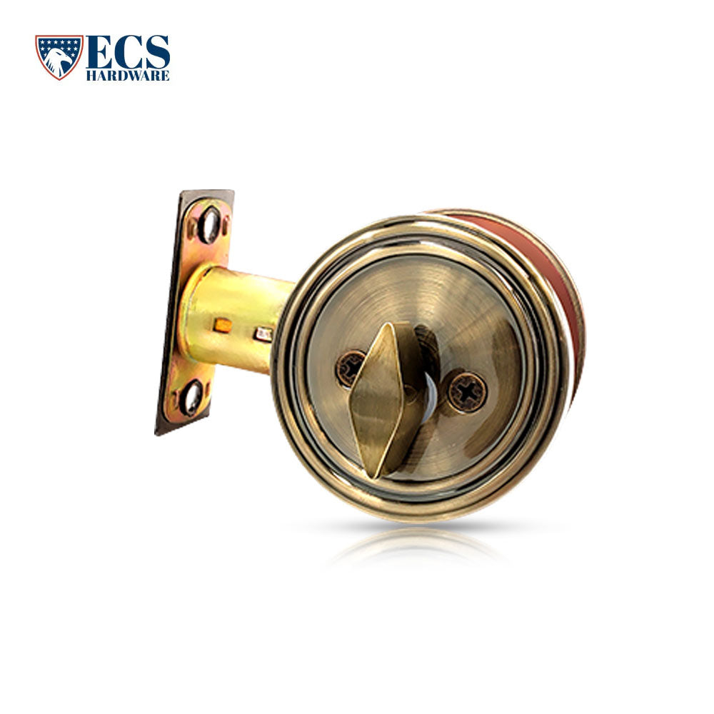 ECS HARDWARE - Durable Combo Lockset w/ Single Knob & Deadbolt - Entrance - Antique Bronze - Grade 3 (KW1)