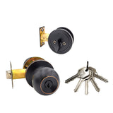 ECS HARDWARE - Durable Combo Lockset w/ Single Knob & Deadbolt - Entrance - Oil Rubbed Bronze - Grade 3 (KW1)