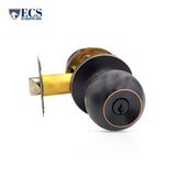 ECS HARDWARE - Durable Combo Lockset w/ Single Knob & Deadbolt - Entrance - Oil Rubbed Bronze - Grade 3 (KW1)