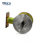 ECS HARDWARE - Durable Combo Lockset w/ Single Knob & Deadbolt - Entrance - Stainless Steel - Grade 3 (SC1)