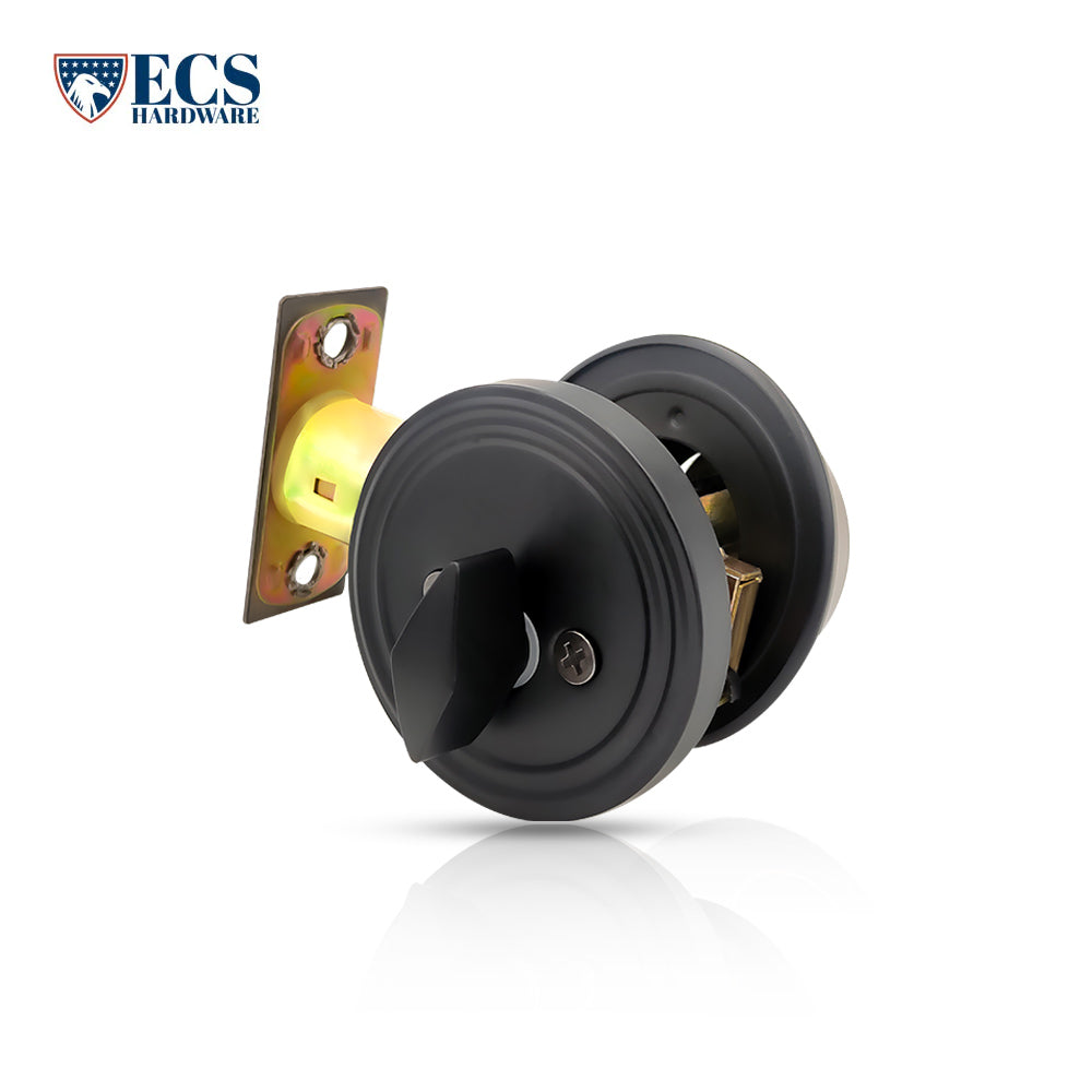 ECS HARDWARE - Durable Combo Lockset w/ Single Knob & Deadbolt - Entrance - Oil Rubbed Bronze - Grade 3 (KW1)