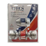 ECS HARDWARE - Durable Combo Lockset w/ Single Knob & Deadbolt - Entrance - Satin Nickle - Grade 3 (SC1)