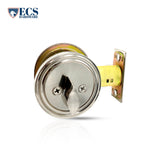 ECS HARDWARE - Durable Combo Lockset w/ Single Knob & Deadbolt - Entrance - Satin Nickle - Grade 3 (SC1)