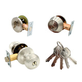 ECS HARDWARE - Durable Combo Lockset w/ Single Knob & Deadbolt - Entrance - Stainless Steel - Grade 3 (KW1)