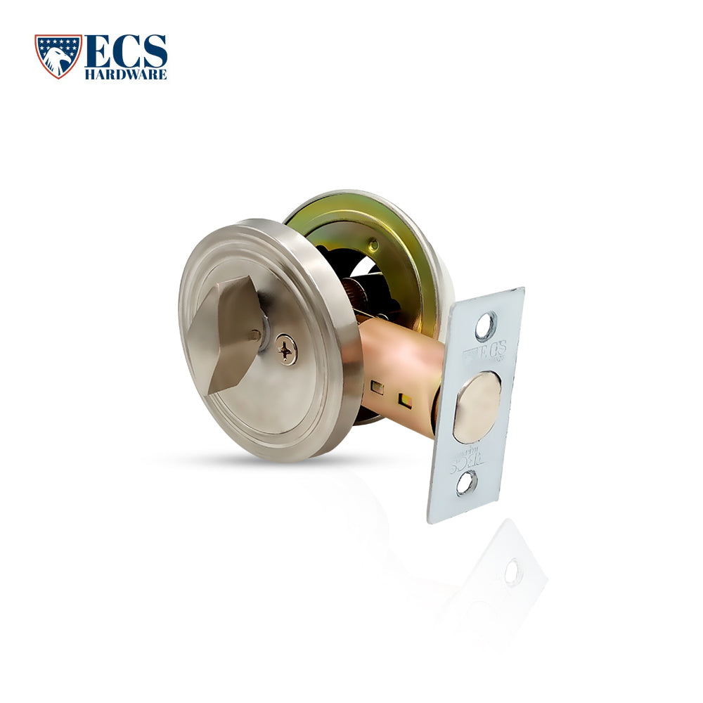 ECS HARDWARE - Durable Combo Lockset w/ Single Knob & Deadbolt - Entrance - Stainless Steel - Grade 3 (KW1)