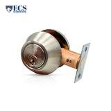 ECS HARDWARE - Durable Combo Lockset w/ Single Knob & Deadbolt - Entrance - Stainless Steel - Grade 3 (KW1)