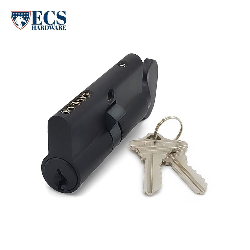 ECS HARDWARE - Durable Premium Profile Cylinder Single Sided Thumb Turn - Schlage SC1 Keyway - Keyed Alike (KA10) - US10B - Dark Oxidized Satin Bronze Oil Rubbed (613)