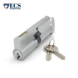 ECS HARDWARE - Durable Premium Profile Cylinder Single Sided Thumb Turn - 3-1/2 Inch 90mm - Keyed Alike (KA10) - US26D - Satin Chromium Plated (626)