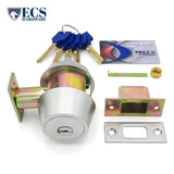 ECS HARDWARE - Durable Premium Key Controlled Deadbolt 26D Satin Chrome - Grade 1