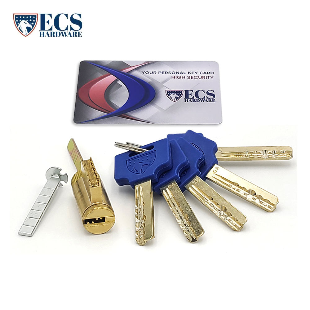 ECS HARDWARE - Durable Premium Key Controlled Key-In-Knob (KIK) Cylinder - 06 Keyway US3 Polished Brass