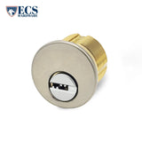 ECS HARDWARE - Durable Premium Key Controlled Mortise Cylinder - 1" US26D Satin Chrome