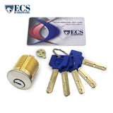 ECS HARDWARE - Durable Premium Key Controlled Mortise Cylinder - 1-1/4" US26D Satin Chrome