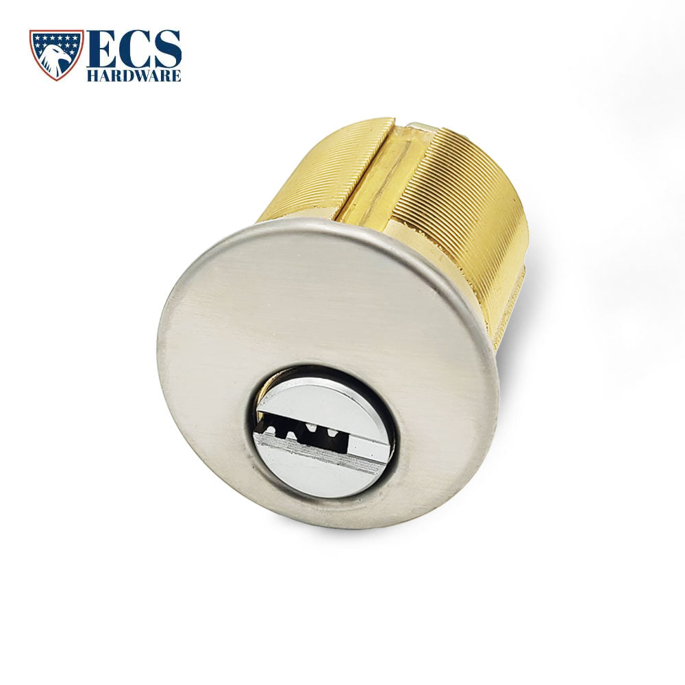 ECS HARDWARE - Durable Premium Key Controlled Mortise Cylinder - 1-1/4" US26D Satin Chrome