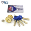 ECS HARDWARE - Durable Premium Mortise Cylinder - 1-1/4" US3 Polished Brass with 5 Keys and Card