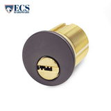 ECS HARDWARE - Durable Premium Key Controlled Mortise Cylinder - 1-1/2″ 10B Oil Rubbed Bronze