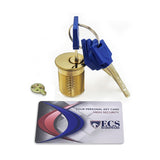 ECS HARDWARE - Durable Premium Key Controlled Mortise Cylinder - 1-1/2" US3 Polished Brass