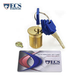 ECS HARDWARE - Durable Premium Key Controlled Mortise Cylinder - 1-1/2" US3 Polished Brass