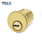 ECS HARDWARE - Durable Premium Key Controlled Mortise Cylinder - 1-1/2" US3 Polished Brass