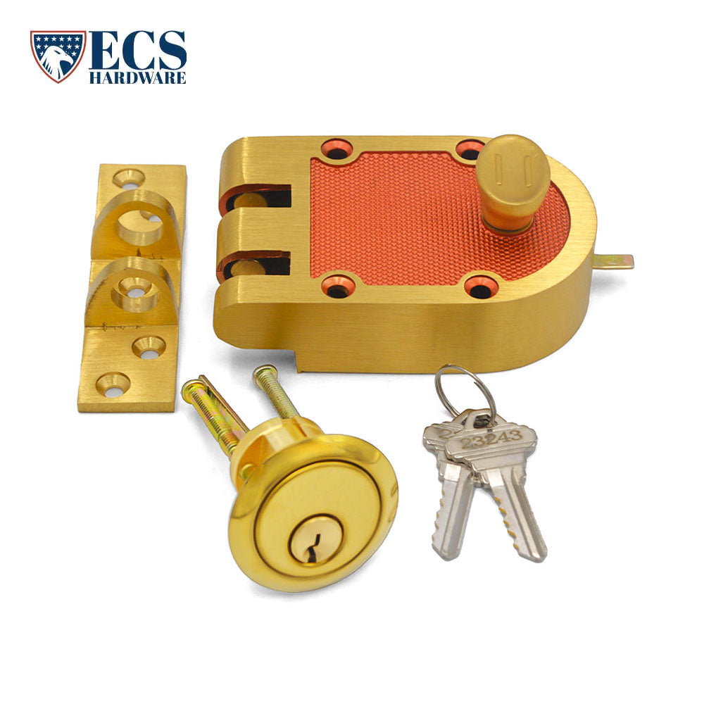 ECS HARDWARE - Durable Heavy Duty Single Cylinder Bronze - SC1 - Jimmy Proof Lock