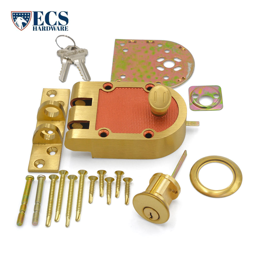 ECS HARDWARE - Durable Heavy Duty Single Cylinder Bronze - SC1 - Jimmy Proof Lock