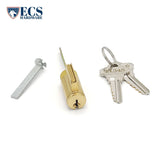 ECS HARDWARE - Durable Premium Key-In-Knob Cylinder US3 Polished Brass SC1