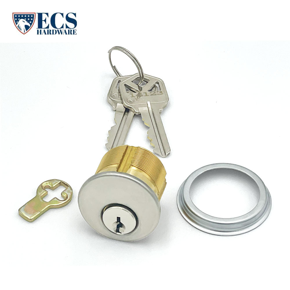 ECS HARDWARE - Durable Premium Mortise Cylinder - 1" 26D Satin Chrome KW1