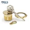 ECS HARDWARE - Durable Premium Mortise Cylinder - 1 Inch - Keyed Alike (KA10) with Ring - Kwikset KW1 Keyway - US3 - Bright Polished Brass (605)