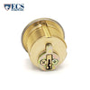 ECS HARDWARE - Durable Premium Mortise Cylinder - 1 Inch - Keyed Alike (KA10) with Ring - Kwikset KW1 Keyway - US3 - Bright Polished Brass (605)