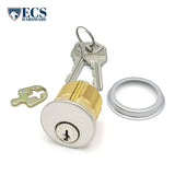 ECS HARDWARE - Durable Premium Mortise Cylinder - 1-1/8" 26D Satin Chrome KW1