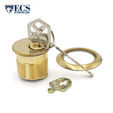 ECS HARDWARE - Durable Premium Mortise Cylinder - 1-1/8" US3 Polished Brass KW1