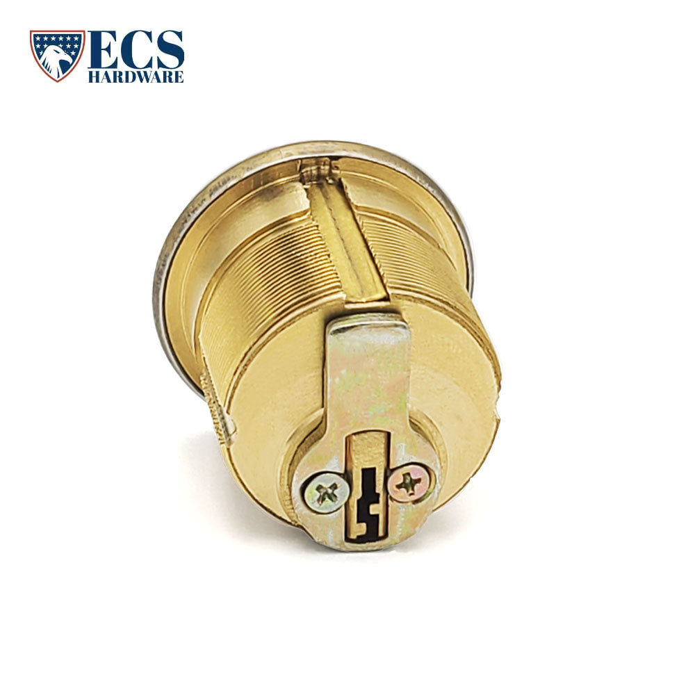 ECS HARDWARE - Durable Premium Mortise Cylinder - 1-1/4" US3 Polished Brass SC1