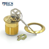 ECS HARDWARE - Durable Premium Mortise Cylinder - 1-1/4" US3 Polished Brass KW1