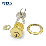 ECS HARDWARE - Durable Premium Mortise Cylinder - 1-1/4" US3 Polished Brass KW1