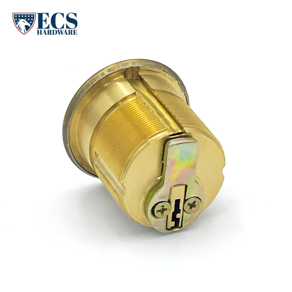 ECS HARDWARE - Durable Premium Mortise Cylinder - 1-1/4" US3 Polished Brass KW1