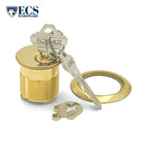 ECS HARDWARE - Durable Premium Mortise Cylinder - 1-1/4" US3 Polished Brass SC1