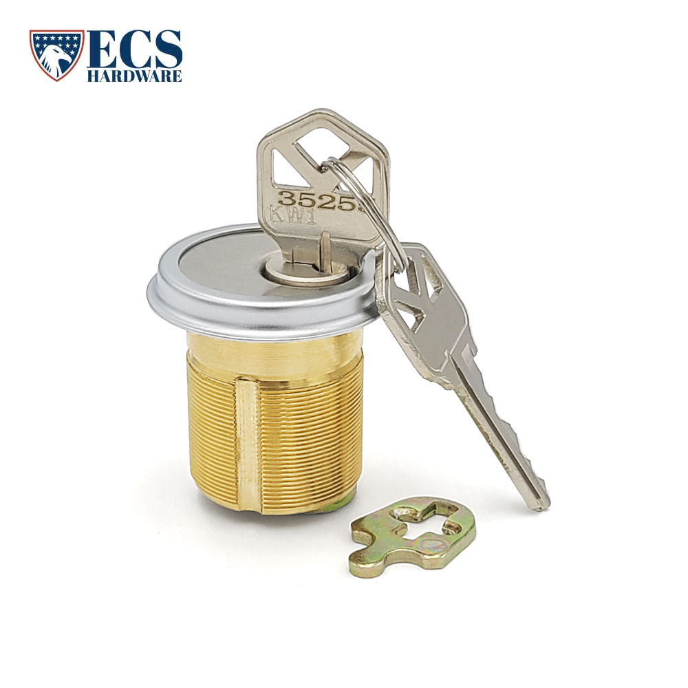 ECS HARDWARE - Durable Premium Mortise Cylinder - 1-1/2" 26D Satin Chrome KW1