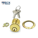 ECS HARDWARE - Durable Premium Mortise Cylinder - 1-1/2" US3 Polished Brass SC1