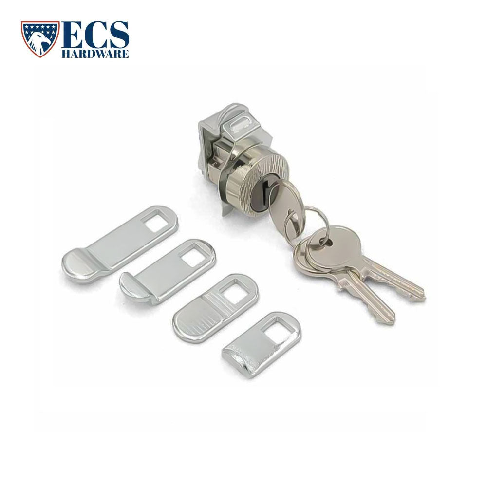 ECS HARDWARE - Durable Premium Exterior Weatherproof Mailbox Lock Multi-Cam HL1 Keyway Keyed Different US14 Bright Nickel