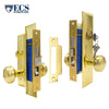 ECS HARDWARE - Durable Heavy Duty Mortise Knob Lock US3 Polished Brass - 2-1/2" Backset Entrance - Left Handed